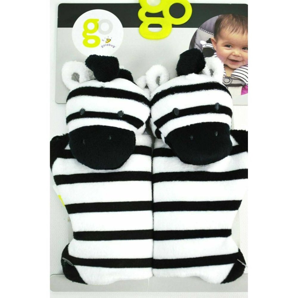 Go By Goldbug Car Seat Strap Cover Stroller Bouncer Zebra Pal Soft Plush Strap